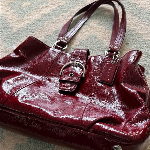 Coach Burgundy Leather Shoulder Bag - Picture 1 of 12